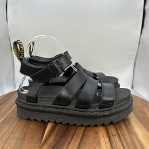 Dr. Martens Blaire Athena Leather Strap Sandals Sandals Black Grunge Women's 7